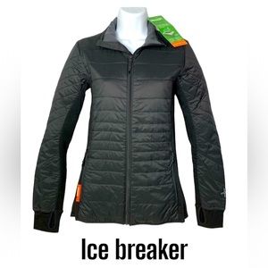 ICEBREAKER Helix LS Zip MERINO Jacket Coat Black/Monsoon Women’s XS NWT